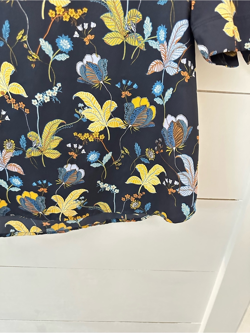 Loft M floral 1/2 sleeve large floral classic workwear polyester blouse - Picture 7 of 12